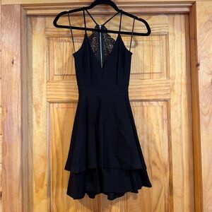 Windsor Black Layered Lace Mini Dress